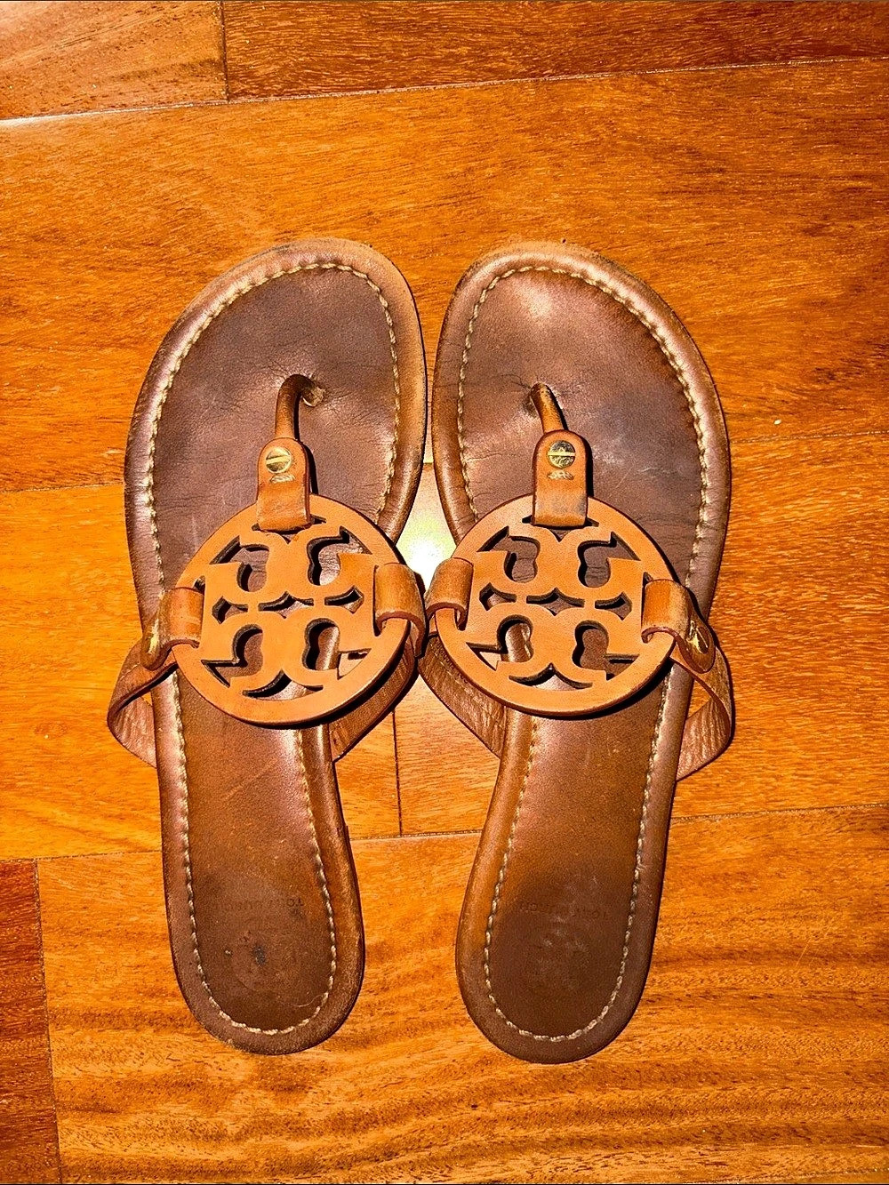Tory Burch Miller Leather Thong Sandal Sandals Brown